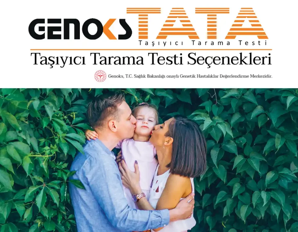 Genoks TATA taşıyıcı tarama testi – SMA (Spinal Müsküler Atrofi), Kistik Fibrozis, Talasemi (Akdeniz Anemisi), Orak Hücre Anemisi, Fenilketonüri ve Frajil X gibi genetik hastalıkların taşıyıcılık analizi.